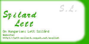 szilard lett business card